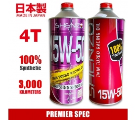 Shenzo Motorcycle 4T 15W50 Premier Spec Fully Synthetic Racing Oil (1L)